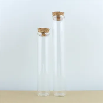 24pcs 25mm Karščiui atsparūs borosilikatinio kamštienos Stiklo Botttle Mini Sub Stiklainius In Vitro Stiklainių Saugojimo Butelių Vestuvių Stiklainių