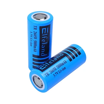 26650, 3,7 V 5000mAh Li-ion baterija, naudojama apsaugos signalizacijos LED walkie-talkie ir kitokių baterijų