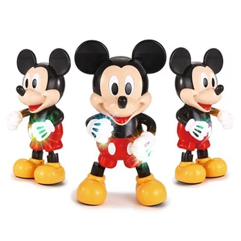 29cm Originalus Disney Šokių Mickey Mouse Pav Veiksmų Apakinti Muzikos Blizga Švietimo Elektroninių Vaikščioti Robotas Vaikams Kalėdų Žaislai