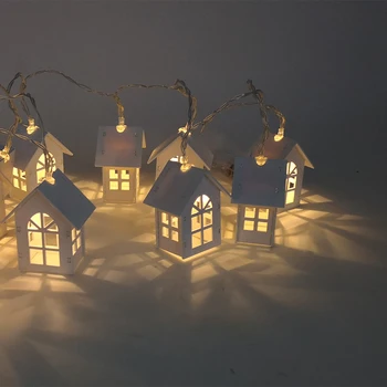 2M 10vnt LED Christmas Tree House Stiliaus Fėja Šviesos diodų (Led) Styginių vestuvių gimdymo Girliandą Naujųjų Metų kalėdines dekoracijas hom
