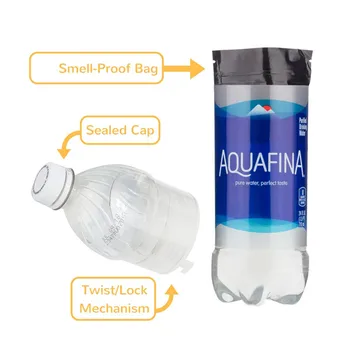 2Pieces Aquafina Vandens Butelis Nukreipimo Saugiai Gali Atlicināt Butelis Paslėptas Saugumo konteinerių maisto klasės kvapas įrodymas krepšys, 2 vnt