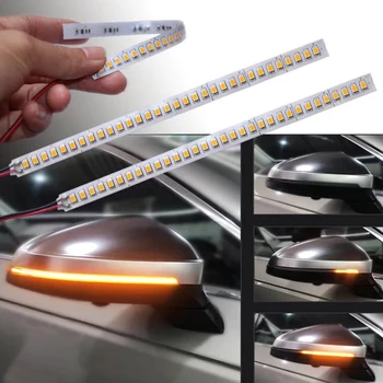 2VNT Automobilio galinio vaizdo Veidrodis Rodiklio Žibintas DRL Streamer Juostelės Teka Posūkio Signalo Lemputė LED Automobilių Šviesos Šaltinis, Posūkio Signalai, Automobilių