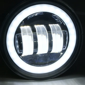 2VNT Chrome/Black 4.5 Colių DRL LED Artimosios Šviesos Vietoje, Vairuotojo Lempa LED Kampas Akis Rūko Žibintai Harley Davidso Motociklų 4.5