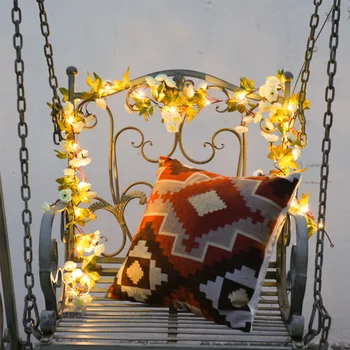 2m 、LED Rotango Gėlių Šviesos Eilutę Kalėdų Medžio Apdaila Klevo Lapai Led Girliandos Lemputės Šalies Kalėdinė Dekoracija