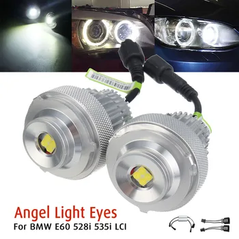 2vnt 20W Baltas LED Angel Eyes Halo Lempučių BMW E60 528i 535i IGS Super Ryškumas Ilgalaikius Gyvenimo