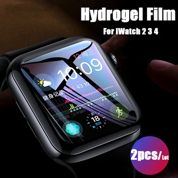 2vnt Apple Žiūrėti Screen Protector for iWatch 4 3 2 ROKAS Hidrogelio Visą Apsauginę Plėvelę Apple Laikrodžių 38mm 40mm 42mm 44mm