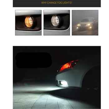 2vnt Automobilių 9005 HB3 LED Automobilio Rūko Lemputės 9005 Balta Ledo Mėlynos Geltonos, Rausvos Rūko Žibinto Lemputė LED Žibintų Runing Light 12V