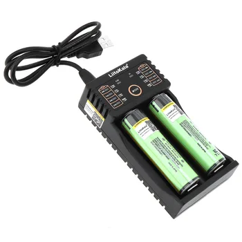 2vnt Liitokala 3.7 V 3400mAh 18650 Li-ion Įkraunama Baterija su Saugomų PCB + Lii-202 USB 26650 18650 AAA AA Smart Įkroviklis
