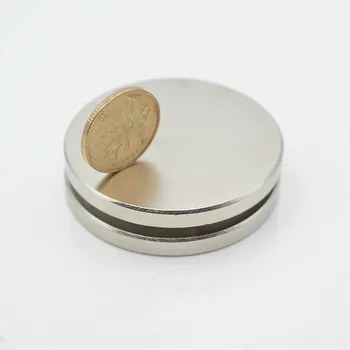 2vnt Neodimio magnetas 50x5 Retųjų Žemių mažas Stiprios Turas nuolatinis 50*5 mm, šaldytuvas, Elektromagnetas NdFeB nickle magnetinių DISKŲ
