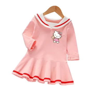 2~10 metų Rudens ir žiemos vaikų drabužių Animacinių filmų anime katė gyvūnų ilgomis rankovėmis saldus studet Sailor princesė suknelė mergaitėms, drabužiai