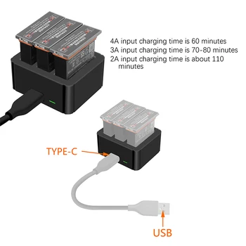 3 1. OSMO VEIKSMŲ Baterijos Įkroviklio TIPAS-C Įėjimo 4.35 V Ličio Baterija Rinkinys DJI OSMO VEIKSMŲ Priedai