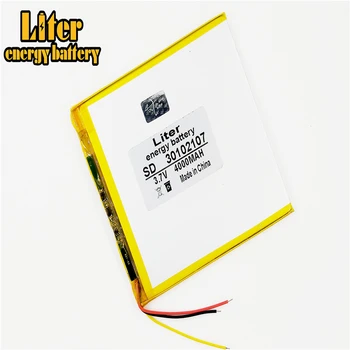 3.7 V 3 linijos ličio polimerų baterija 30102107 4000MAH mobiliojo galia 