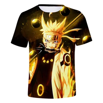 3 iki 14 Metų 3D Naruto Drabužiai Vaikams, Vaikams Berniukams, Mergaitėms trumpomis Rankovėmis Harajuku marškinėlius Marškinėliai Hip-Hop Streetwear Vaiko marškinėliai