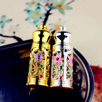 3 ml Antiqued Metalo Kvepalų Buteliuko Arabų Stiliaus Eterinių Aliejų Buteliuką Konteinerių Lydinio Royal Stiklo Butelis, Vestuvių Dekoravimas Dovana