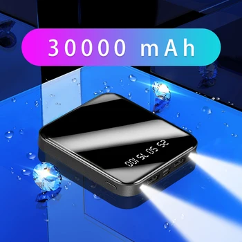 30000mAh Mini Galios Banko Nešiojamas Įkroviklis USB Dual Išorės Baterijos Kroviklis Powerbank 30000 mAh už Xiaomi Mi 