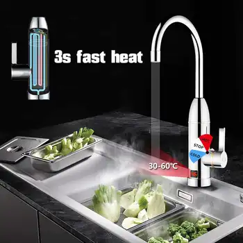 3000W Elektrinis karšto vandens maišytuvas momentinio šildymo virtuvė vandens greito šildymo vandens šildytuvas namuose, dušas, vonia, maža virtuvė lobis