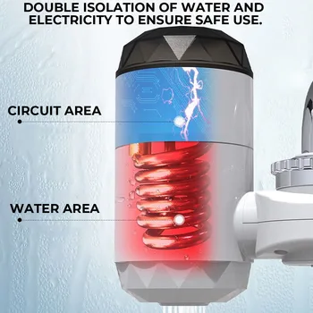 3000W Elektros Virtuvė Vandens Šildymo Bakstelėkite Momentinis Karšto Vandens Maišytuvas Šildymo Tankless Vandens Šildytuvas LED Ekranas