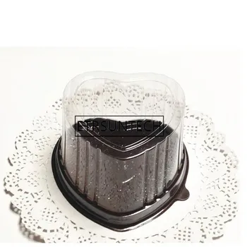 300pcs Širdies Formos lizdinės plokštelės Cake Box Putėsiai Pakuočių, Plastiko Dėžutė su Dangčiu Ekologinio Draugiškas Skaidri Maisto Konteinerį