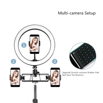 33cm Selfie LED Šviesos Žiedas su Trikojis Stovas 3 Telefono Laikiklis Klipas fotostudijos Fotografijos Apšvietimas 