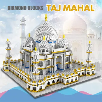 3950 Vnt diamond Mini Blokų Pasaulyje Garsaus Architektūros Taj Mahal 3D Modelį, Statyba Blokai, Plytos Švietimo Žaislai Vaikams Dovanos