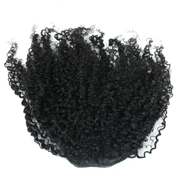 3B 3C Afro Keistą Garbanotas Žmogaus Plaukų Ponytails Natūralių Spalvų Brazilijos Žmogaus plaukai surišti į uodegą Plėtiniai Įrašą Remy Kada nors Grožis
