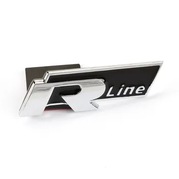3D Juoda RLINE Automobilio Priekinės Grotelės Kapoto Lipdukas Logotipas Ženklelis Automobilių Stilius VW Bmw