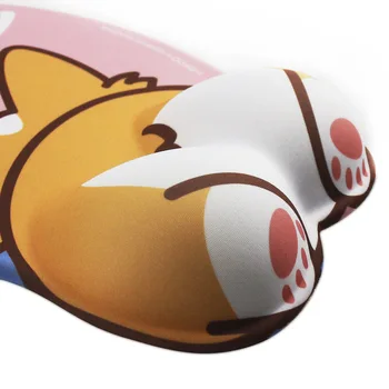 3D Pelės Mygtukai Corgi Pelės Kilimėlis Ne Slydimo Silikono Anime Šuo Kilimėlis su Riešo Poilsio Biuras