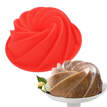 3D Spiralės Šifono Silikono Tortas Pelėsių Šokolado Apdailos Cupcake Saldainiai Kepimo Įrankis Želė Desertas Duona 