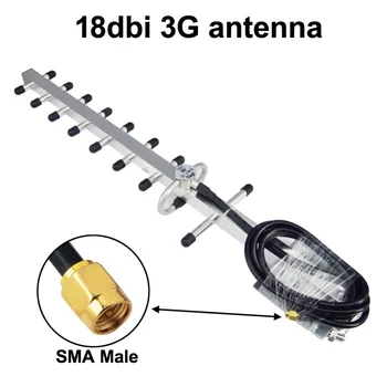 3G Antena Yagi Išorinis Stiprintuvas 18dbi SMA Male Lauko Antenos Krypties Stiprintuvas Modemo RG58 Kabelis 25cm
