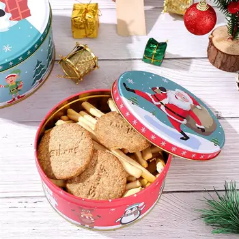 3pcs Kalėdų alavuotoji skarda Sausainių Dėžutes, Skardines, Saldainiai, Sausainiai Gydyti Dėžės Maža Dovana Kalėdų Atveju Šalis, Dovanų Dėžutės