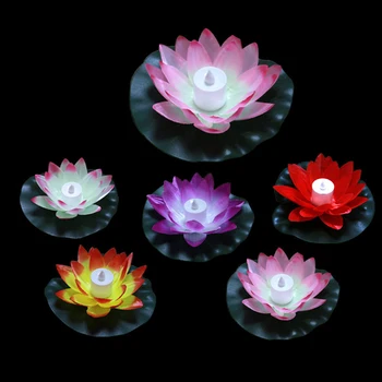 3pcs Lotus Šviesos diodų (LED Drift Elektroninių Lotus Žvakių Žibintų Plaukiojantis Žvakės Baseinas, Gimtadienis, Vestuvės Apdaila