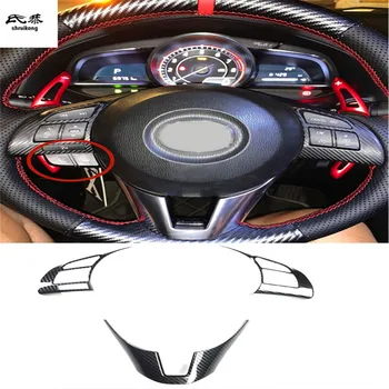 3pcs/daug ABS anglies pluošto grūdų vairas apdailos dangtelis-2019 Mazda 3 automobilių reikmenys
