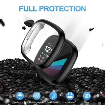 4-Pack Screen Protector Atveju, Fitbit Prasme/Versa 3 TPU Apsauginiai ekranai Padengti Užsklanda Bamperis už Fitbit Versa 3 Smartwatch