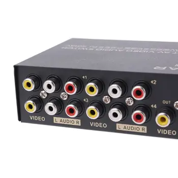 4 Port Įvesties Ir 1 Išvesties Audio Video AV RCA Jungiklis Switcher Išrinkimo Lange Naujas 2019 Naujas