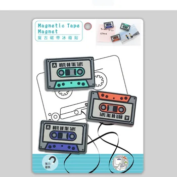 4 Vnt./Daug Šaldytuvas Magnetas Nostalgija Disko Disko Įrašo Kasetėje Šaldytuvas Magnetinio Pranešimą Lipdukas Juokingi Vaikai Vaikų Namuose