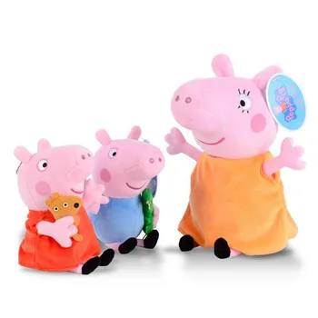 4 Vnt/Set 19-30 CM Peppa Pig Šeimos Paketas George Tėtis, Mama, Pliušiniai Žaislai, Įdaryti Lėlės Pelucia Vaikų Dovanų
