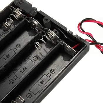 4 X AA Baterijų Laikiklis Atveju Uždara Dėžutė OFF/ON mygtukas Su Laidais, Rc Dalys