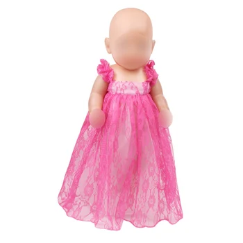 43 cm kūdikių lėlės Suknelė naujagimių Princesė nėrinių Ilgi sijonai, hanbok žaislai sijonas tinka American 18 colių Mergaičių lėlės f432