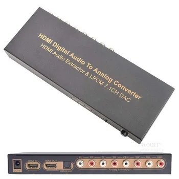 4K 192KHz DAC LPCM HDMI Audio Extractor HDMI 7.1 Garso keitiklis Skaitmeninio Į Analoginį 7.1 Ch DTS optinis RCA multi-kanalo galia