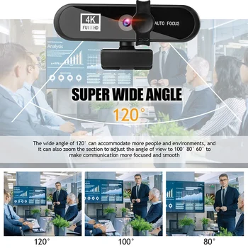 4K Vaizdo Konferencijoje Kamera su automatinio Fokusavimo funkcija USB Web Kamera su Micphone ir Trikojo Susitikimas Live Transliacijos HD PC Web Cam