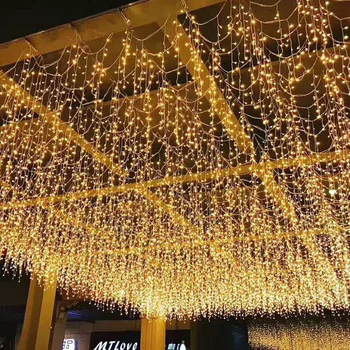 4M 8M 12M 16M 20M Kalėdų Žiburiai, Lauko Girlianda LED Užuolaidų String Šviesos Sodas Garliava Gatvė Deco Dekoratyvinis Pasakų Žibintai