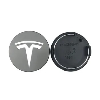 4X 57mm Automobilių Ratų Centrą, Stebulės gaubtai Tesla MODELIS 3 MODELIS S MODELIS X Stebulės Dangtelis Emblema Logotipas Ženklelis Automobilių Lipdukas Automobilių Reikmenys
