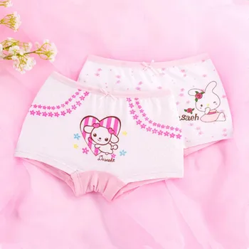 4pcs organinės medvilnės audinio kawaii merginos kelnaitės vaikams cute rožinė apatiniai drabužiai, vaikams drabužiai, kelnės, 3-12T vaikų drabužiai