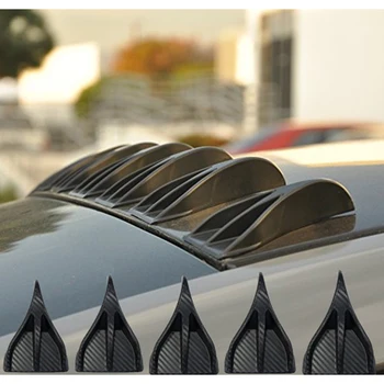 5 gabalas/set ABS Automobilių UniversaAir Išmaišykite Generatorius Difuzorius Ryklių Pelekų Spoileris Stogo Sparnas, Anglies Pluošto Atrodo Dizainas