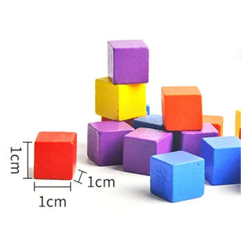 500pcs/set Medžio Kubeliai 10mm Blokų Neužpildyta Kauliukai Aikštės Kampe Spalvinga stalo Žaidimų Kauliukus Žaidimo vienetų Ankstyvojo Ugdymo
