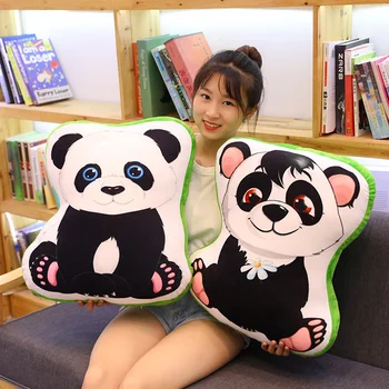 50cm Mielas Spausdinami Dirba Panda Pliušas Pagalvės Animacinių filmų Mielas Minkštas Sofa-lova Pagalvėlės Namų Puošybai Kawaii Gyvūnų Lėlės Vaikams