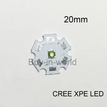 5vnt Cree XP-E R3 1-3W LED Spinduolis Diodų Šiltai Balta 3000K Natūraliai white4000k šaltai Balta 6500K with20/16/14/12/10/8mm heatsink