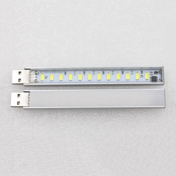 5vnt Mini Nešiojamą USB LED Šviesos su Touch Sensorius Jungiklis Tolygus Reguliavimas Naktį Šviesos Galia Bankas Knygos Stalo Lempa USB Žibintuvėlis
