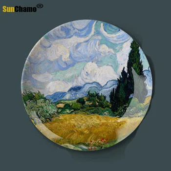 6 Colių Van Gogh aliejaus tapyba, dekoratyvinės plokštės sienos kabo Europos kambarį fono sienos kabo Keramikos Plokštės