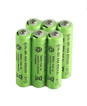 6pcs/daug 1.2 v 600mAh įkraunamos AAA baterijos, nuotolinio valdymo žaislas, NI-MH įkraunama baterija nemokamas pristatymas
